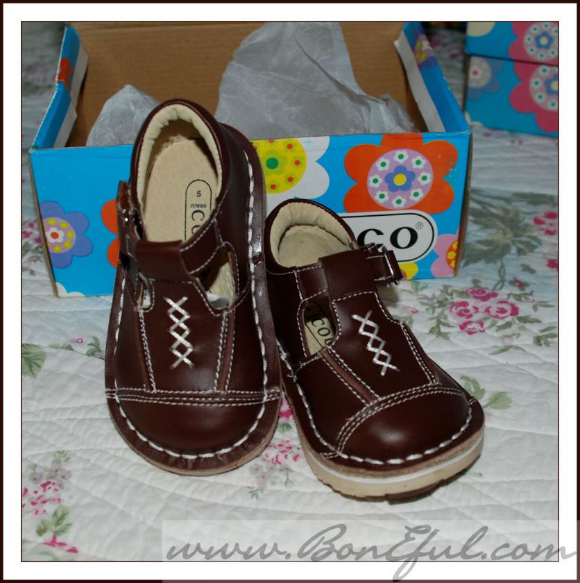 BOOAK NEW Leather Coco Jumbo Brown Baby 2 Girl 3 4 5 6 Mary Jane Shoes 