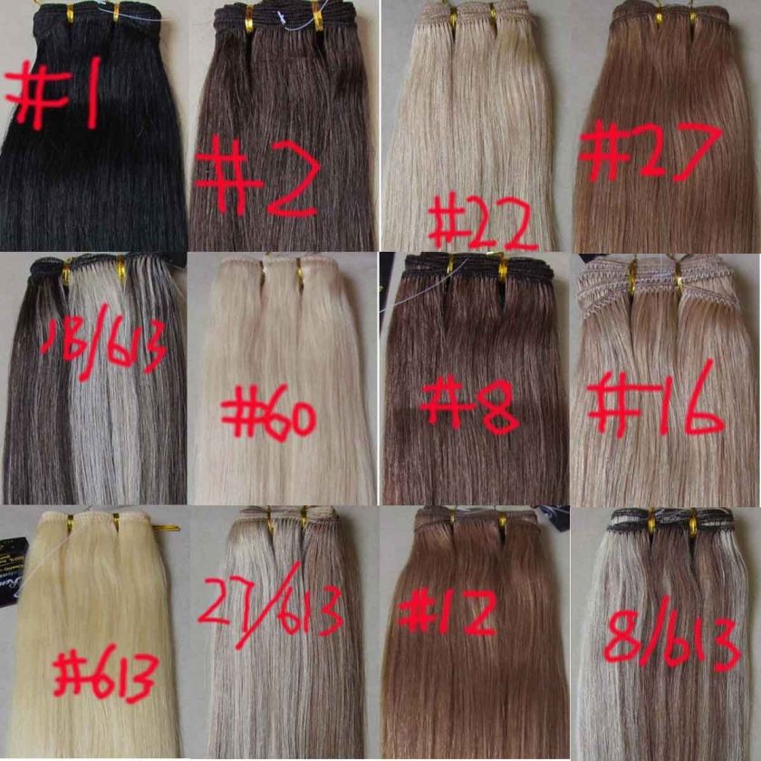 AAA 100% 18~26 Remy Human Hair Weft 100g #1~#Purple (22 colors) 50 