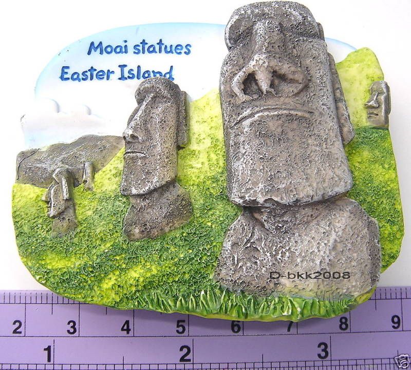 Moai Statues at Easter Island,Chile 3D Fridge Magnet  