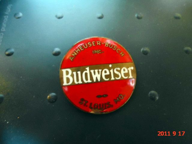 Vintage Budweiser Beer Steel Pin Half Dollar Size 1930s ? Pin  