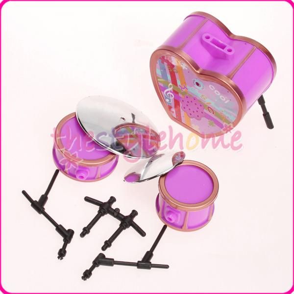   Shocking Pink Drum Set For Barbie Doll Great Heart Gift For Your Child
