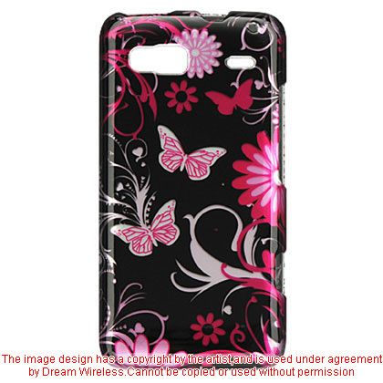 HTC T Mobile G2 Pink Butterfly Hard Case Phone Cover  