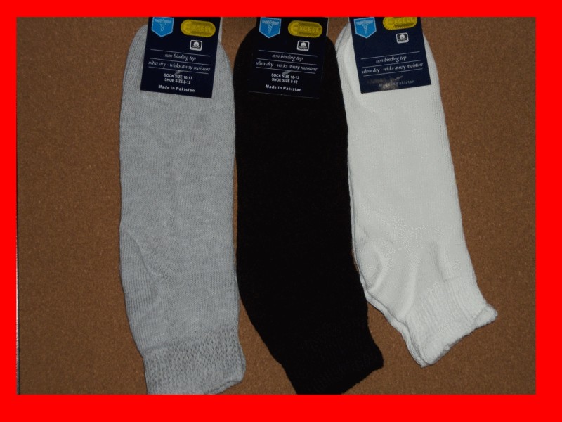 Diabetic Socks for Men Women 3 Pair Gray, Black, White 701953502541 