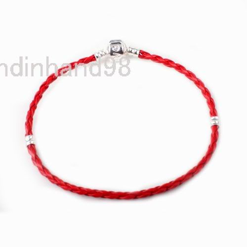FREE SHIP LEATHER BRAIDED LOVE CHARM BRACELET FOR BEADS 16CM COLORFUL 