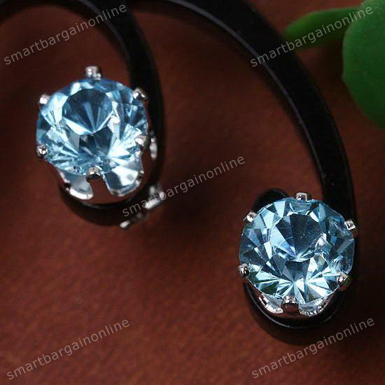 Light blue no nickel ear stud rhinestone crystal earring fashion 