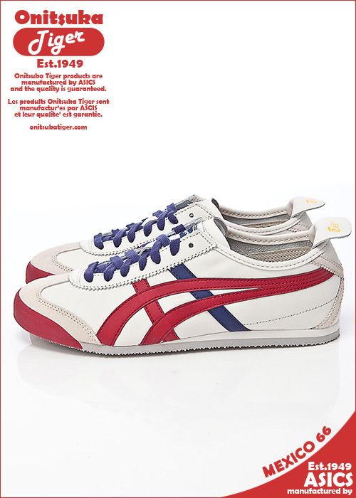 Brand New Asics Onitsuka Tiger Mexico 66 Shoes White / Red #T15  