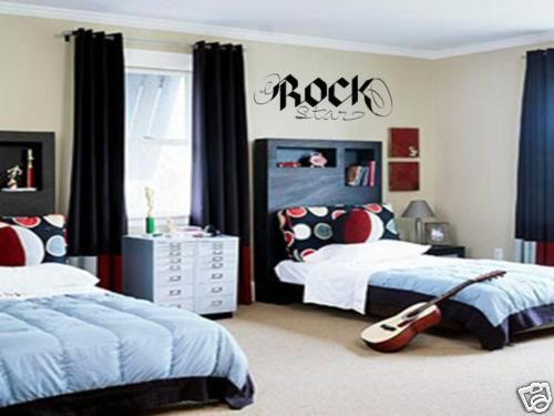 ROCK STAR Wall Decal Vinyl Boys Kids Garage Band Room  