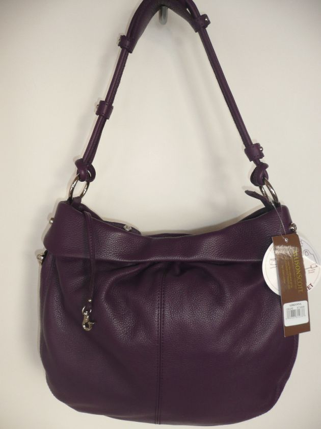   Adrianna Purple Hobo Satchel Handbag+Wristlet retail $255 New/Tag