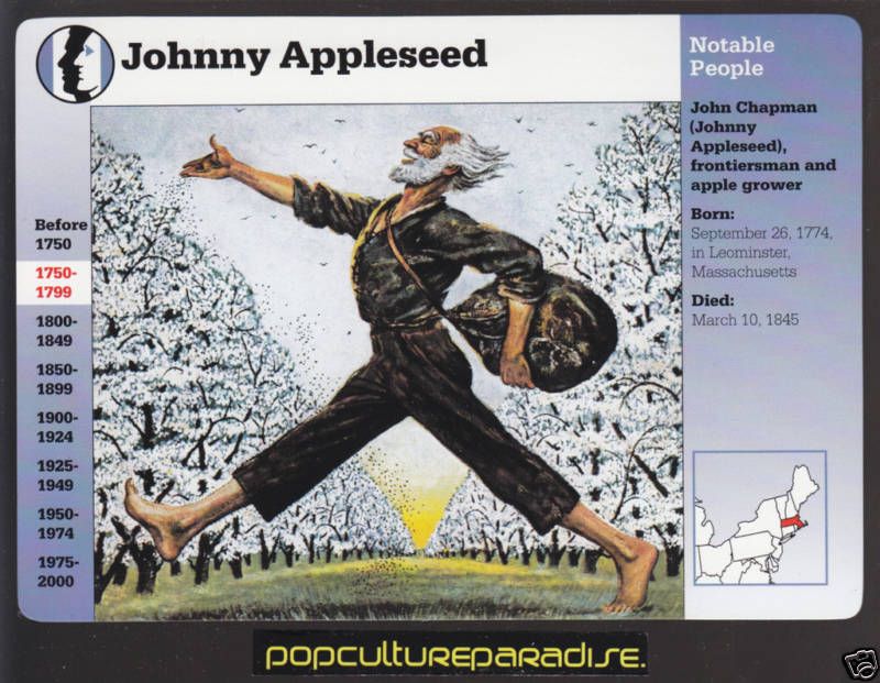 JOHNNY APPLESEED John Chapman Picture Biography CARD  