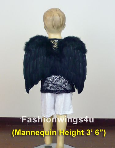   Toddlers flying monkey crow raven black costume feather angel wings