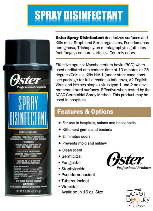 Oster Professional Products Clipper Spray Disinfectant Cleaner 76300 