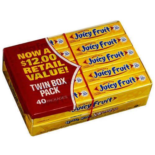 80 packs Wrigleys JUICY FRUIT Chewing Gum 400 Pieces  